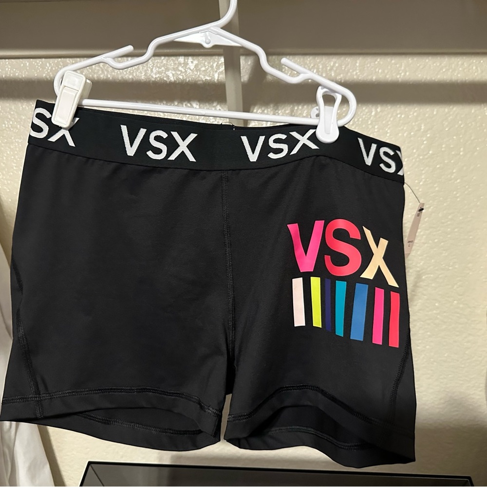 NWT NEW VSX Victoria’s Secret hot shorts black workout shorts large